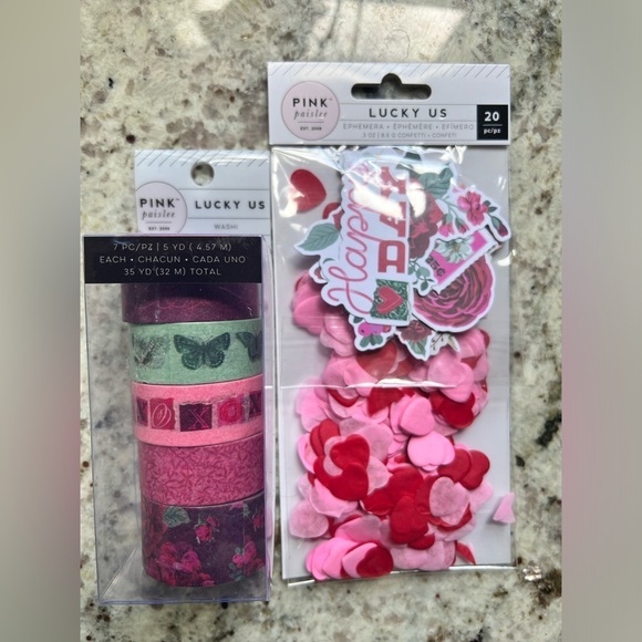 Scrapbooking 7 rolls of washi tape and matching die cut paper pieces NWT - Picture 2 of 7